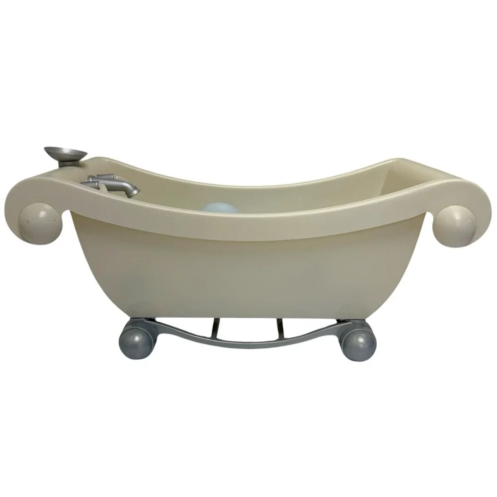 American‎ Girl Doll White & Silver Bathtub Retired with 12 Bubbles - CUTE!